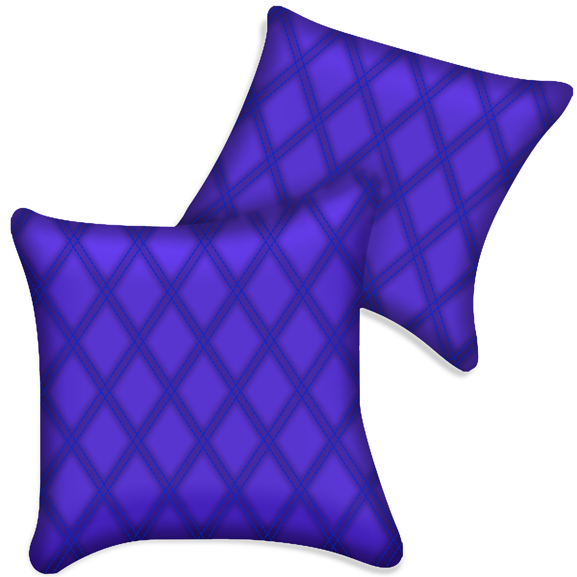 Customizable Purple Leather Pillows Set of 2 for All Vehicles | Double Diamond Pattern