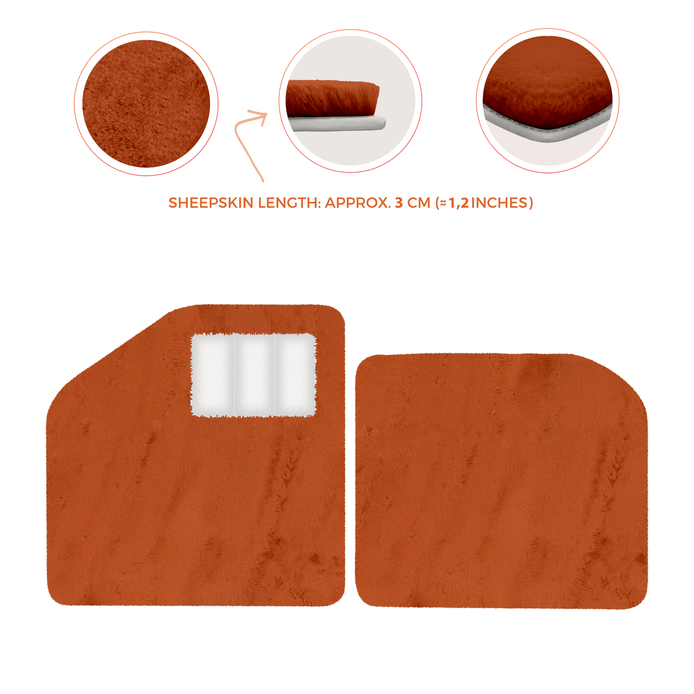 Sheepskin Floor Mats for Aston Martin Vulcan (2015-2016) Track Car - Luxury