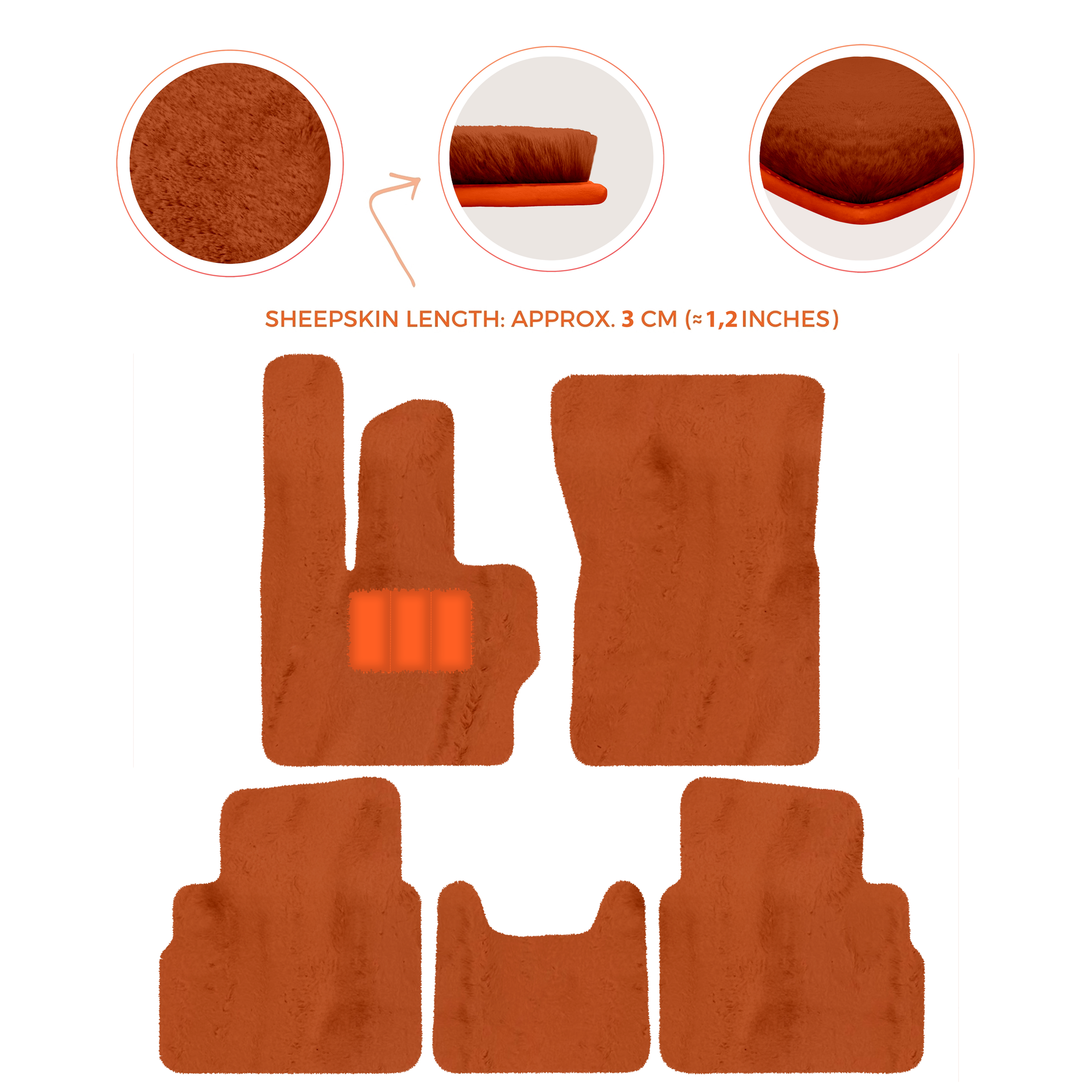 Premium Sheepskin Floor Mats for Mercedes-Benz G-Class W463 2008-2018