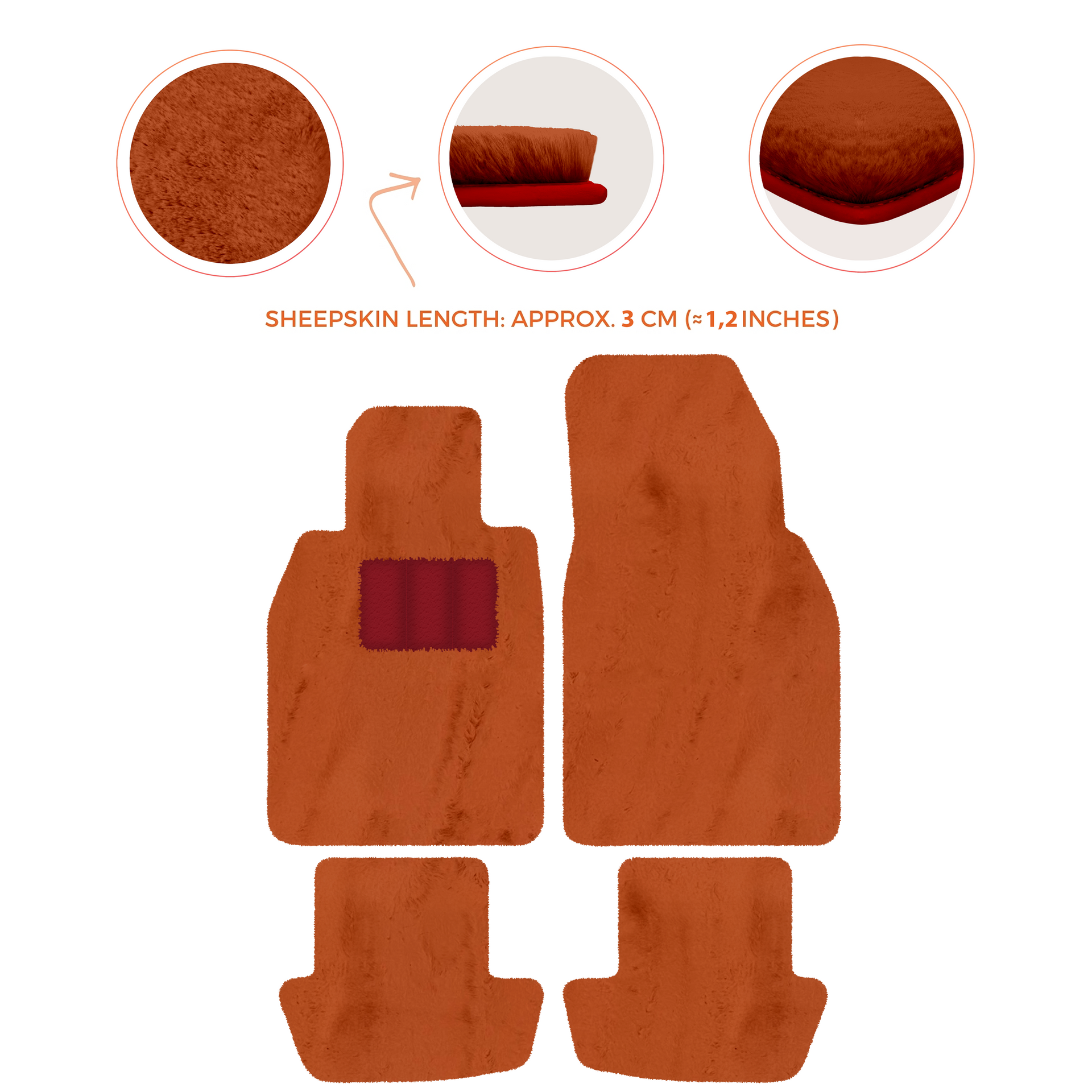 Premium Sheepskin Floor Mats for Porsche 911 991 (2012-2019)