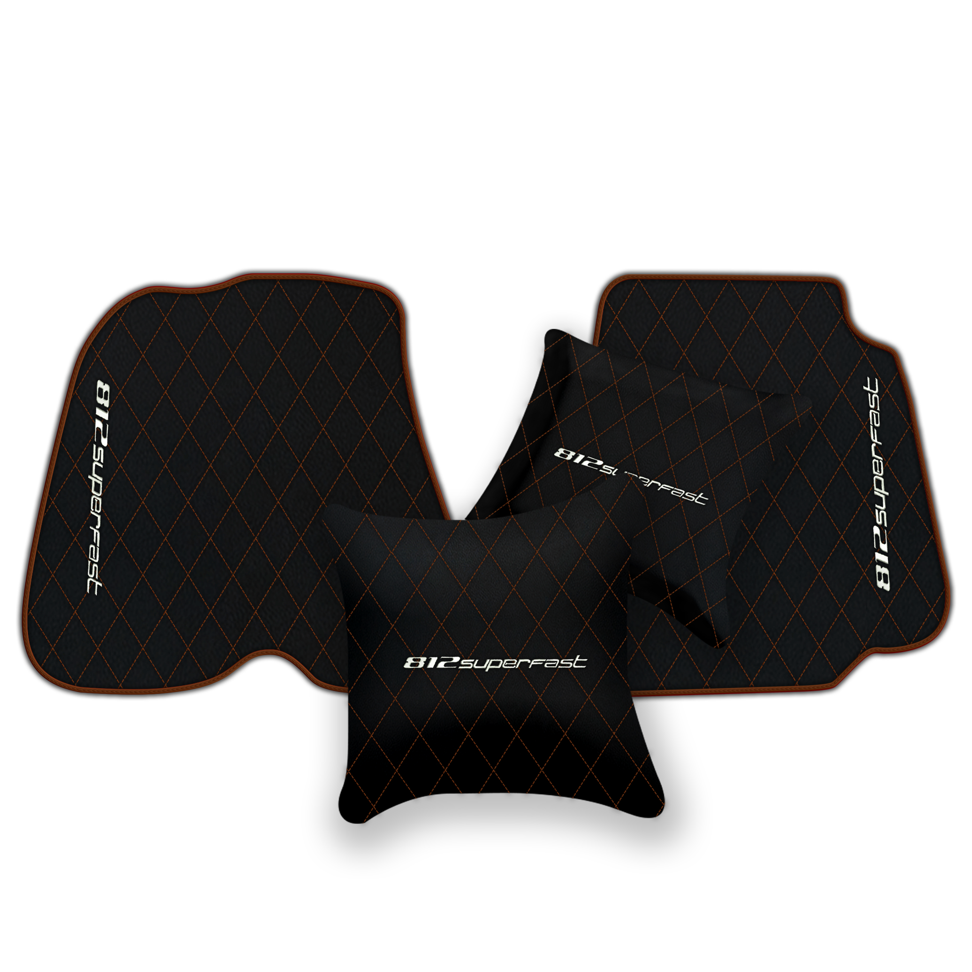 Premium Black Leather Floor Mats for Ferrari F12 (2012-2022)