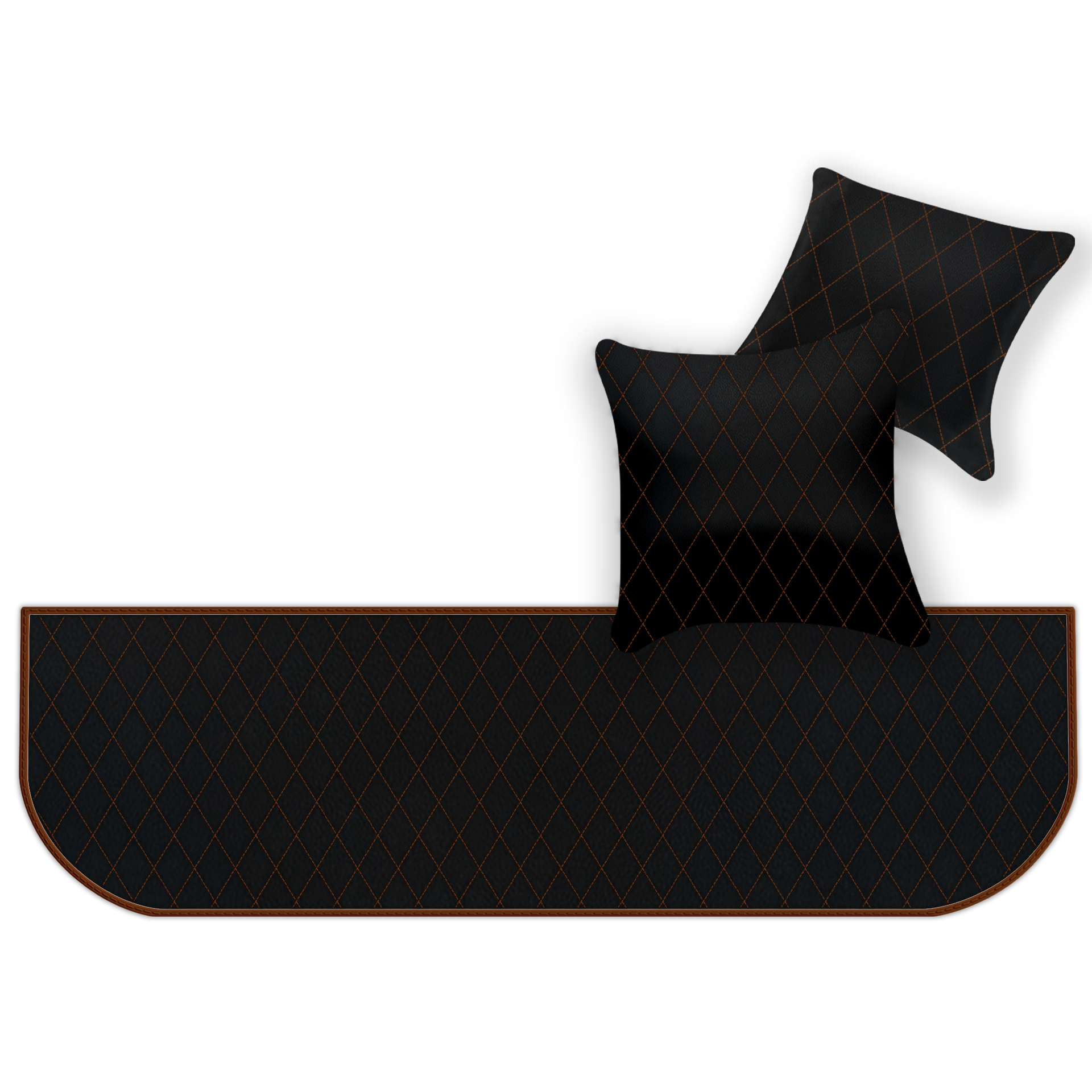 Customizable Leather Floor Mats with Double Diamond Pattern for Ferrari 550 Maranello (1996-2002) - AutoWin