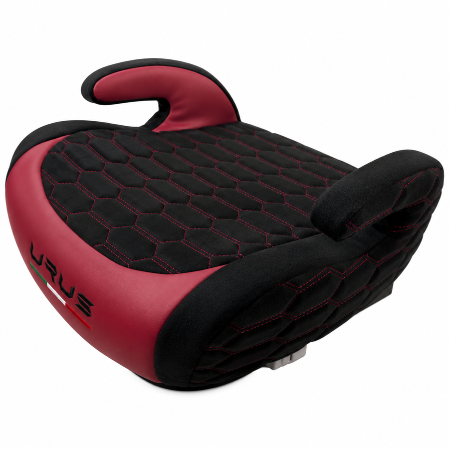 Black Alcantara Backless Car Seat for Kids with Yellow Leather | Lamborghini Urus