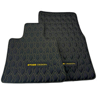 Black Leather Floor Mats for Rolls-Royce Dawn (2016-2023) ER56 Design - AutoWin