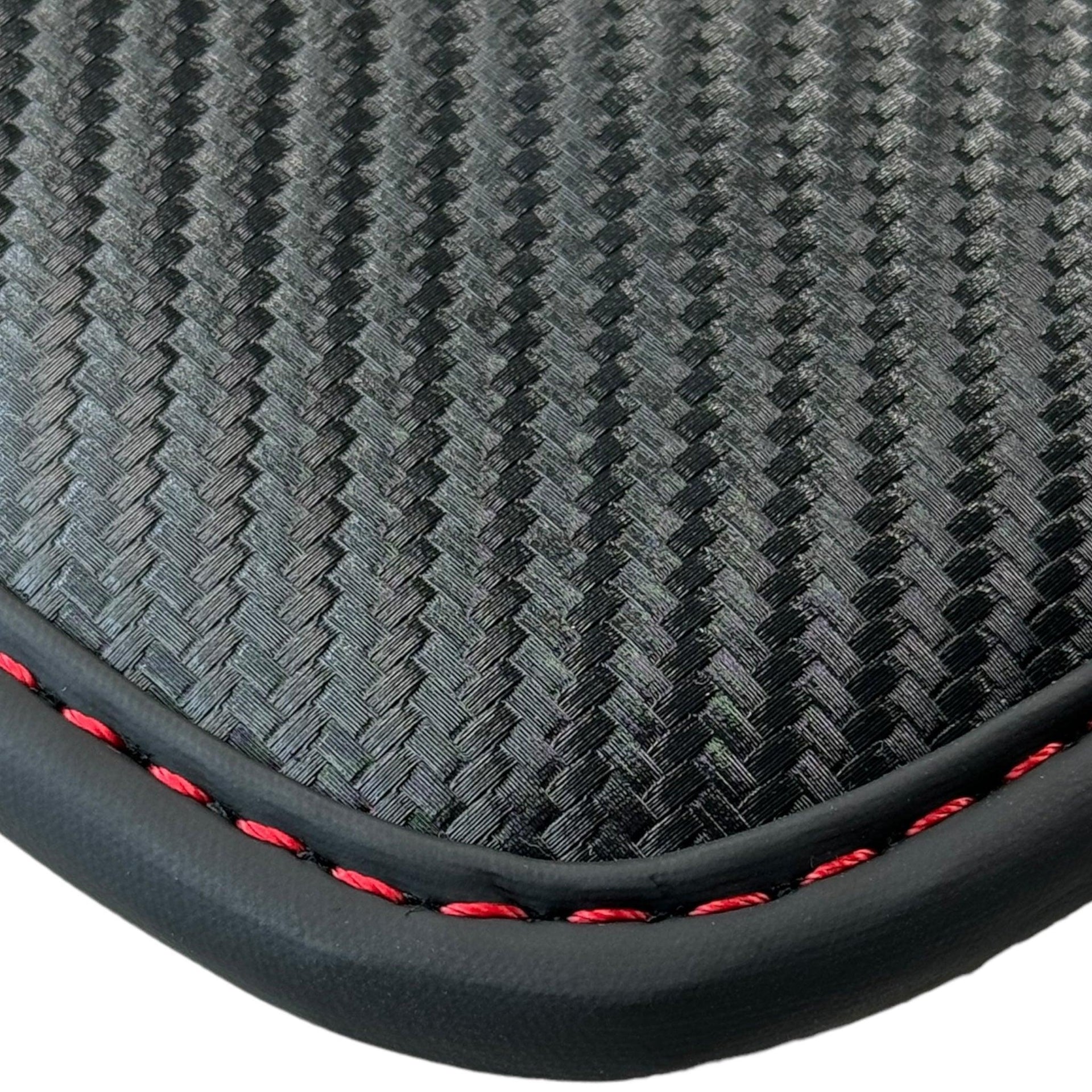 Black Floor Mats for Mercedes Benz C-Class W205 Sedan with Carbon Fiber | AutoWin Edition - AutoWin