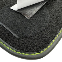 Black Floor Mats for Lamborghini Huracan Tecnica with Alcantara Leather | Green Edition - AutoWin