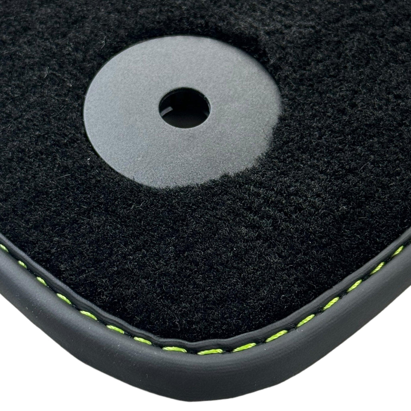 Black Floor Mats for Lamborghini Urus with Green Leather | Black Logo - AutoWin