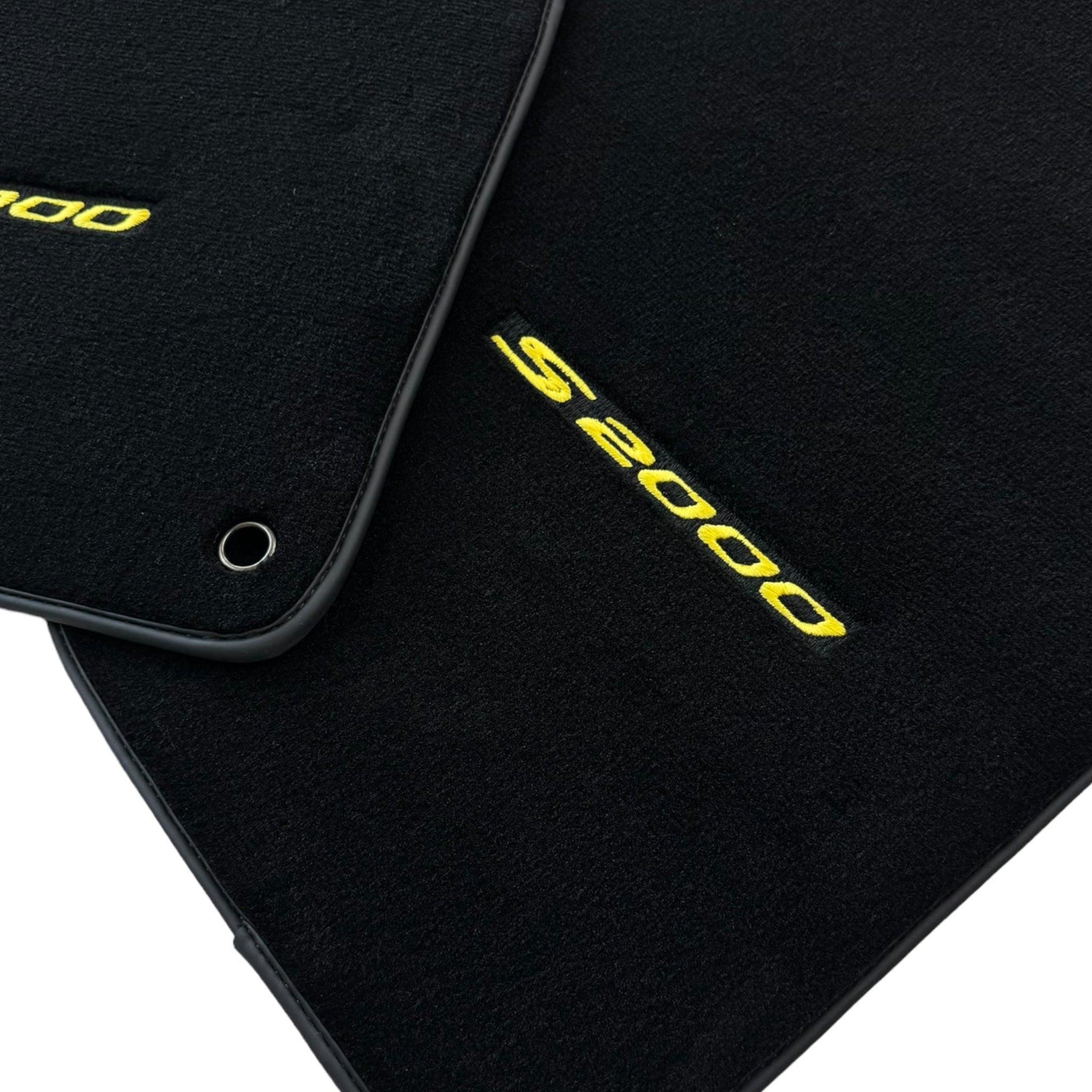 Floor Mats for Honda S2000 (1999–2004) Black Tailored with Yellow S2000 Logo - AutoWin