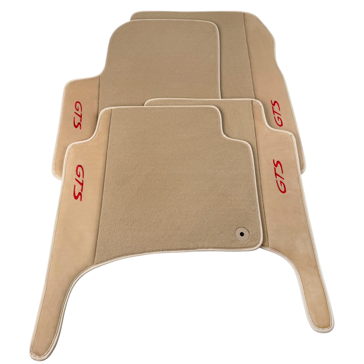 Beige Car Floor Mats for Porsche Cayenne GTS (2003-2010) with Alcantara Leather