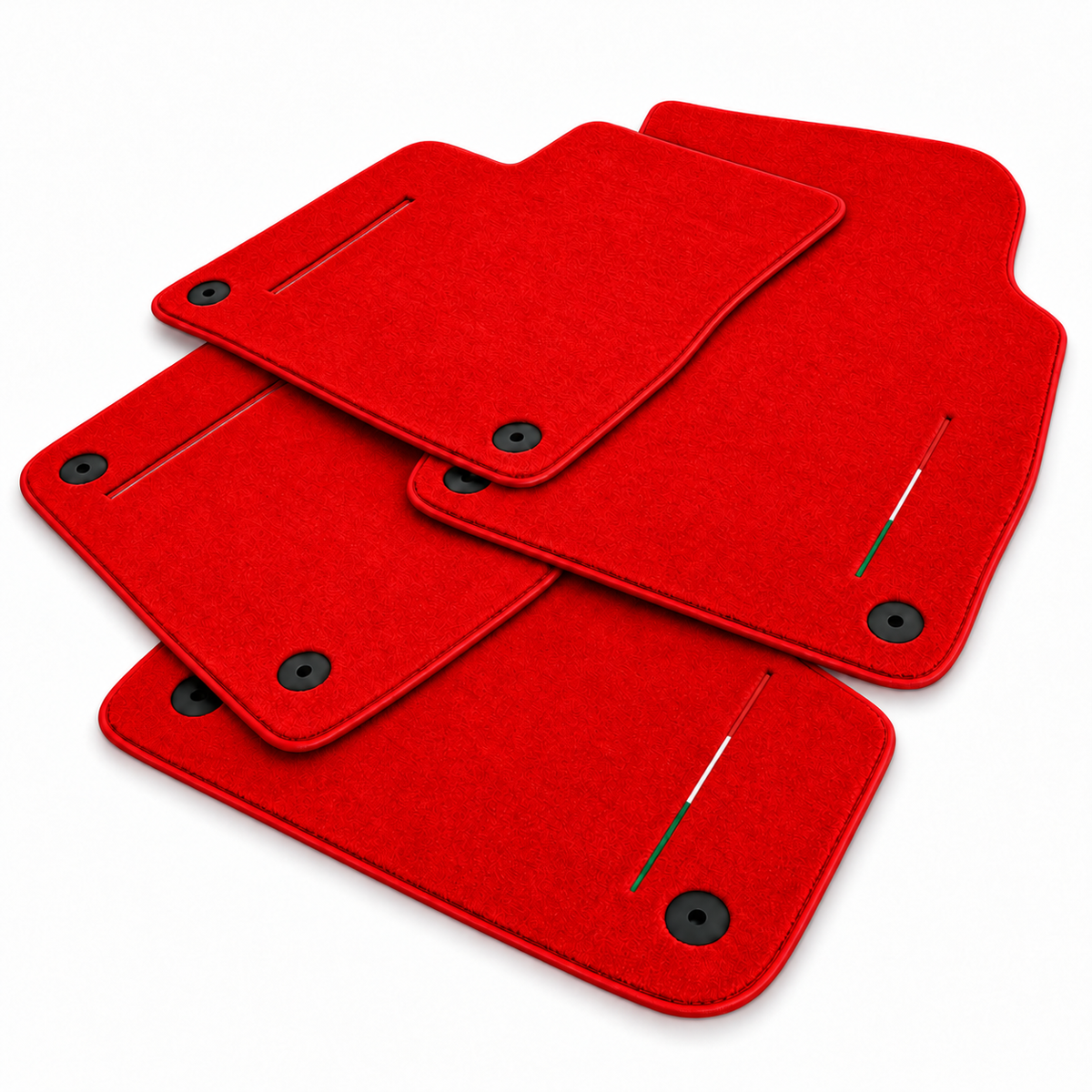 Black Floor Mats for Lamborghini Urus with Red Leather | ER56 Design