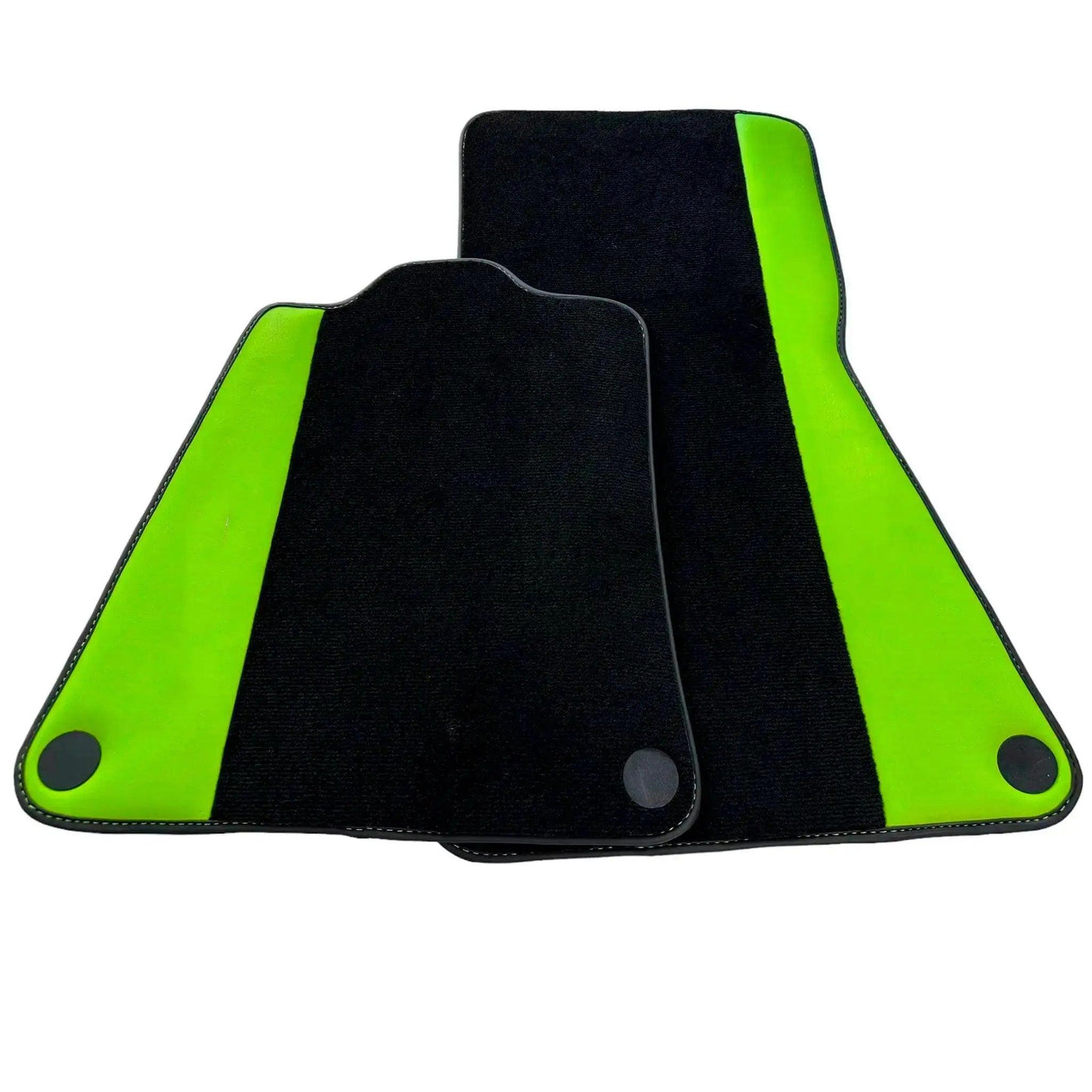 Customizable Black Floor Mats for McLaren MP4-12C (2011–2014) with Green Leather - AutoWin