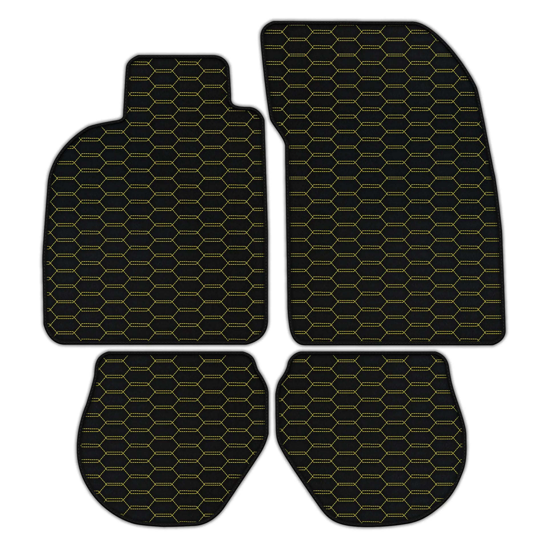 Customizable Leather Floor Mats with Interlaced Hex Pattern for Porsche 911 - 993 (1994-1998)