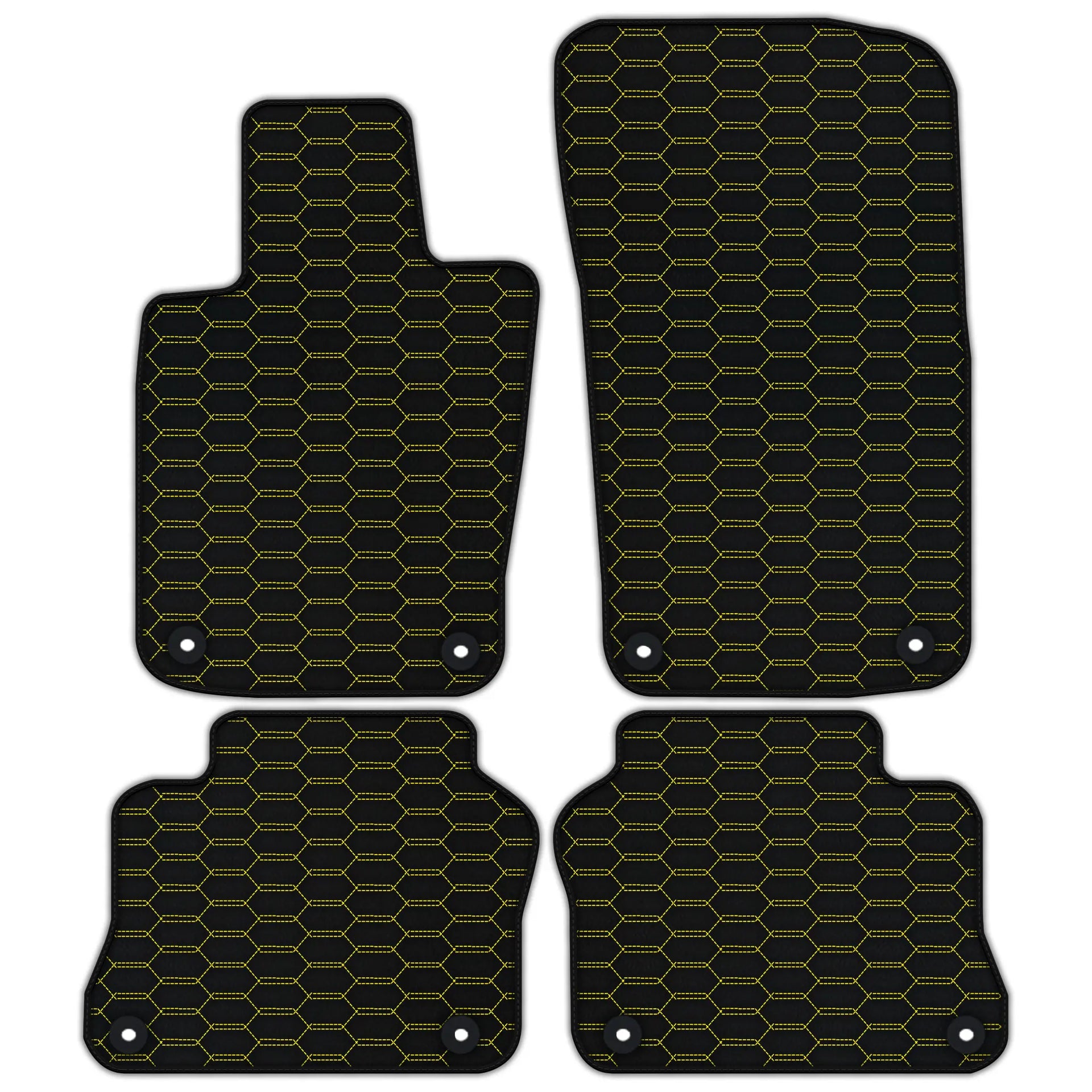 Customizable Leather Floor Mats with Interlaced Hex Pattern for Porsche Panamera (2009-2016)