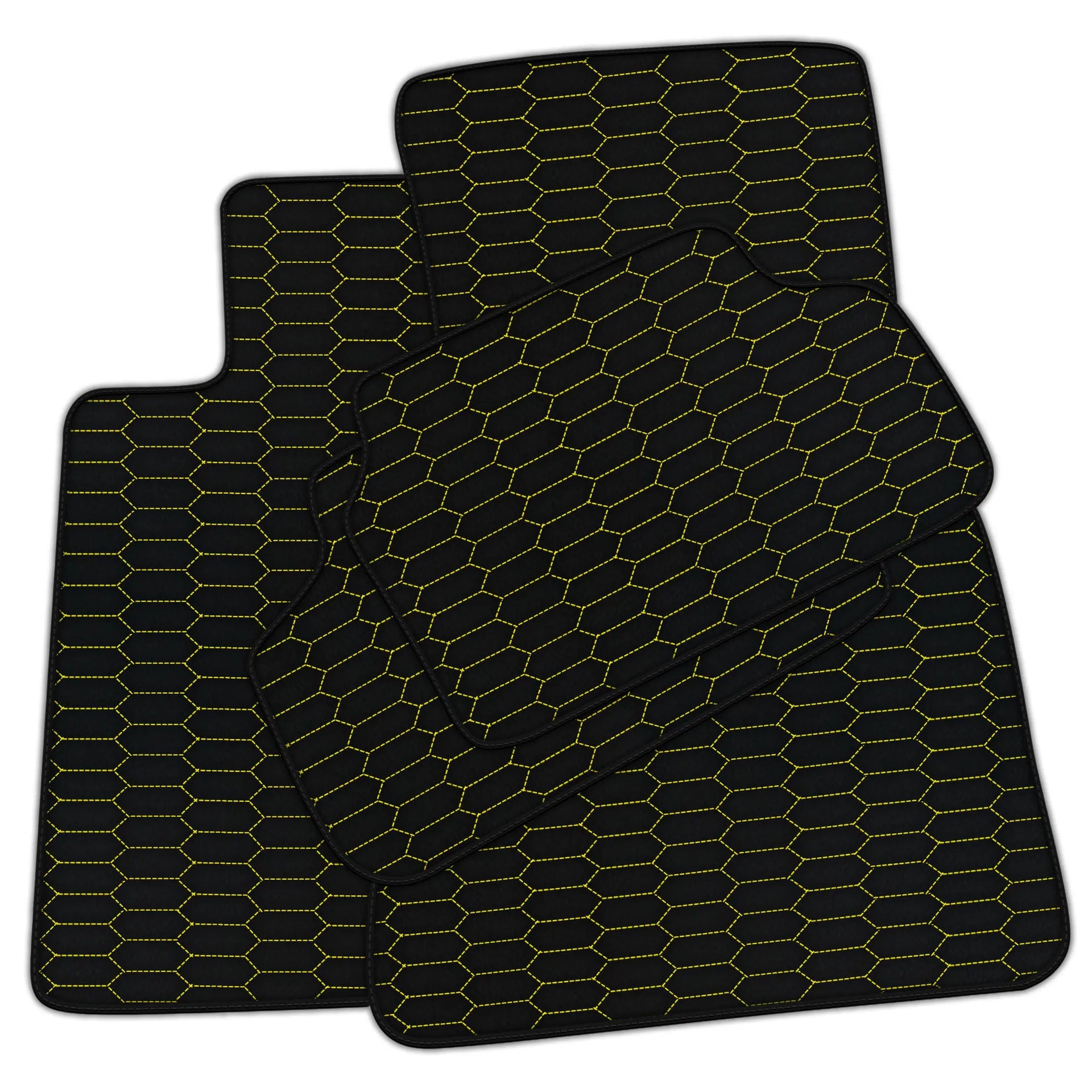 Customizable Leather Floor Mats with Raptor Hex Pattern for BMW E81 3-door Hatchback (2006-2011)