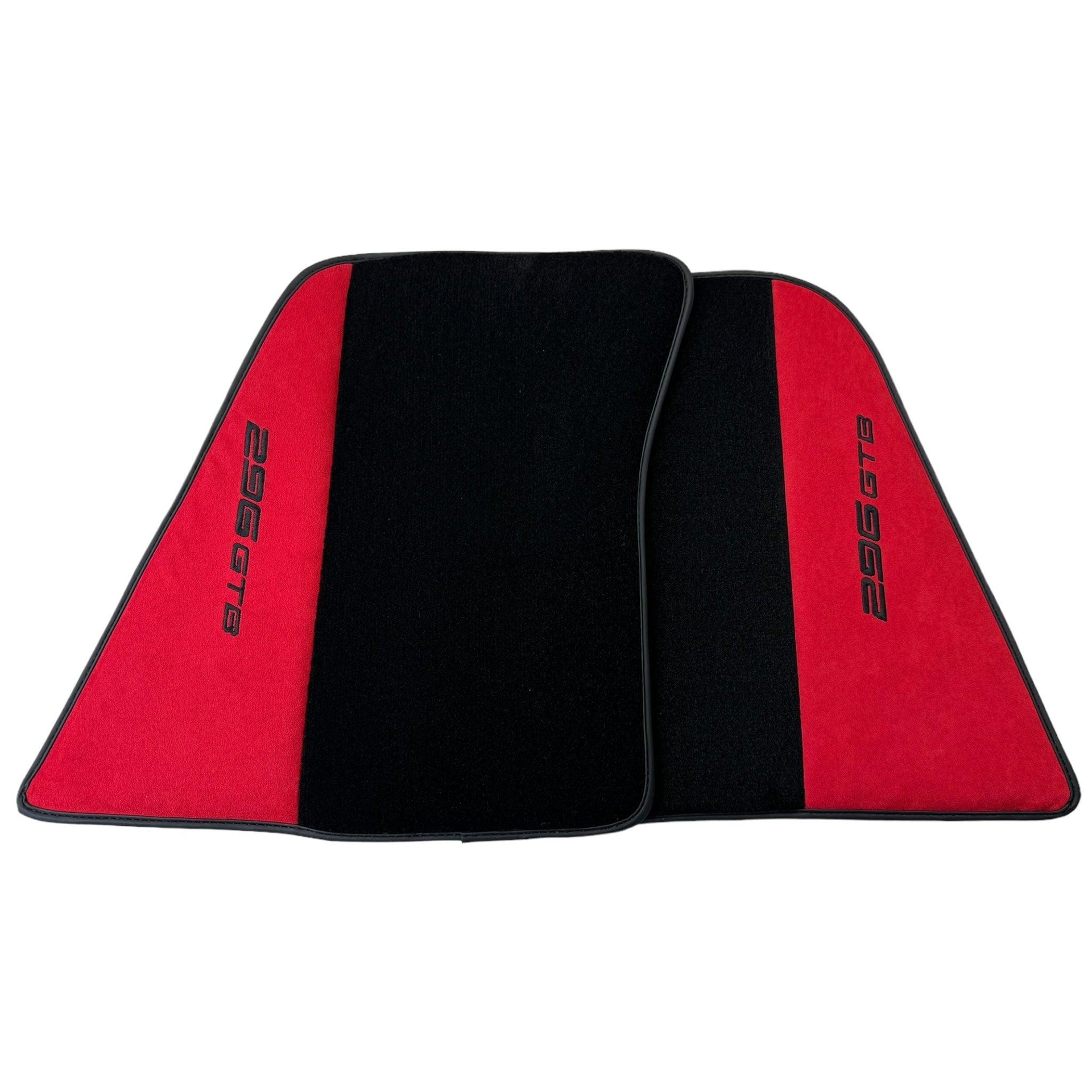 Red Floor Mats for Ferrari 296 GTB (2022-2024) with Alcantara Leather - AutoWin