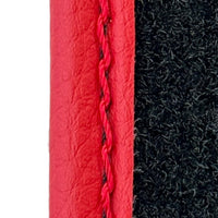 Black Floor Mats for Ferrari 296 GTS (2022-2024) with Carbon Fiber | Red Trim - AutoWin