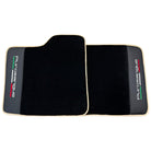 Black Floor Mats for Ferrari Purosangue with Leather and Beige Trim | Italian Edition - AutoWin