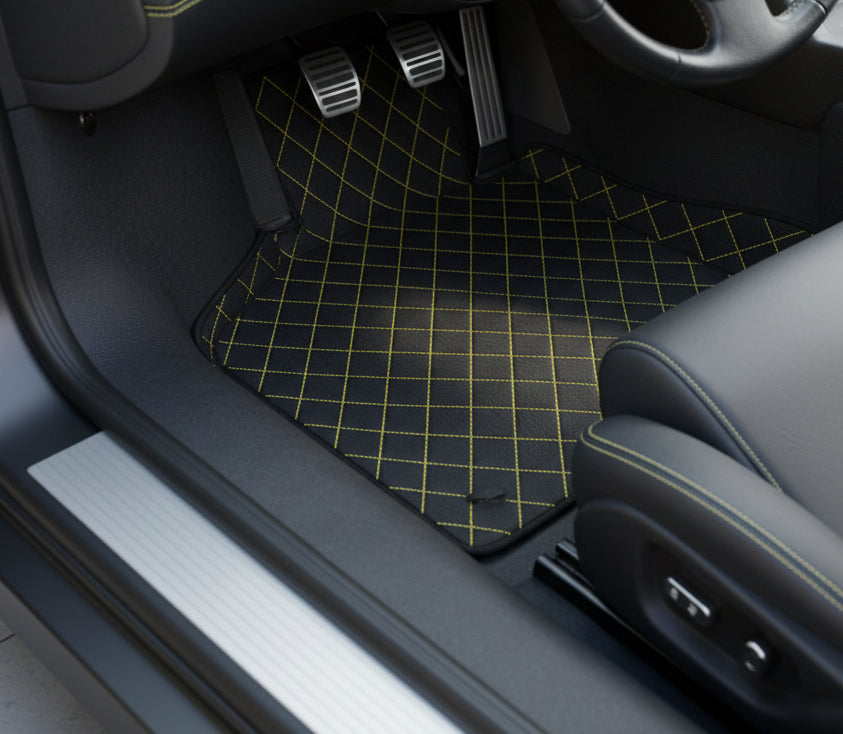 Customizable Leather Floor Mats with Divario Pattern for Lamborghini Diablo (1990-2001) - AutoWin