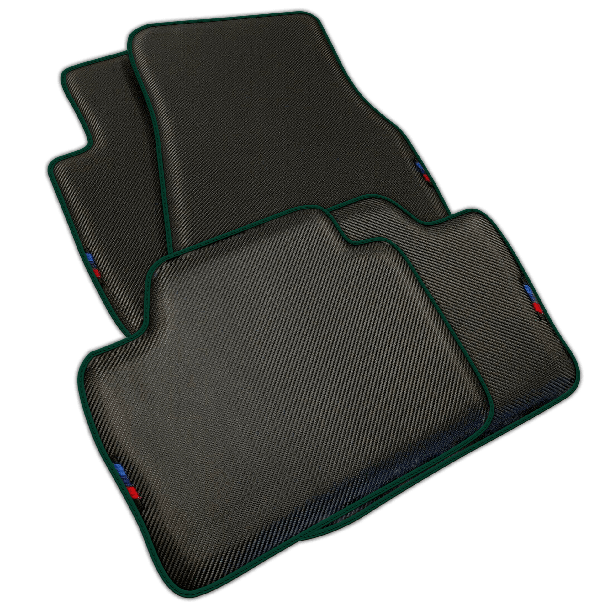 Black Carbon Fiber Floor Mats for BMW 1 Series E81 3-door Hatchback 2006-2011 | Various Trim Colors