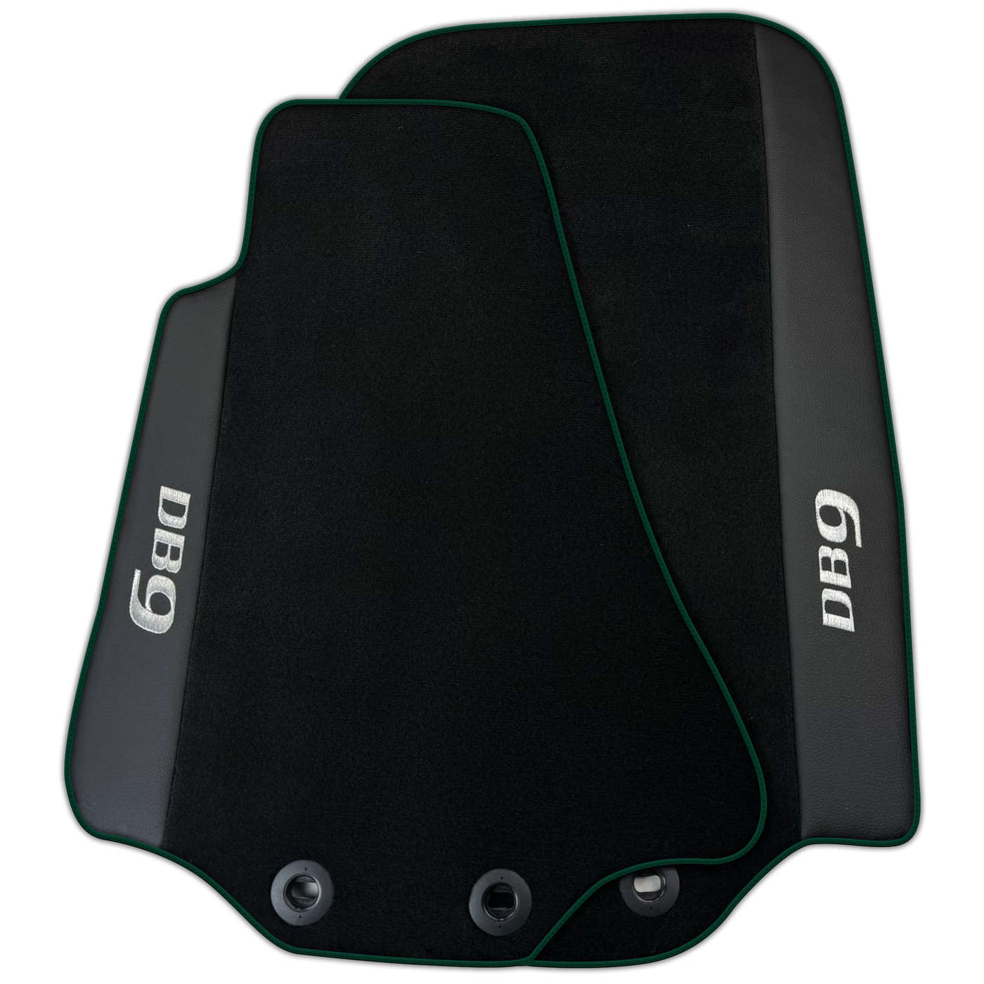 Black Floor Mats for Aston Martin DB9 Volante (2004-2016) Convertible with Leather