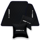 Premium Custom Black Leather Floor Mats for Ferrari FF (2011-2016)