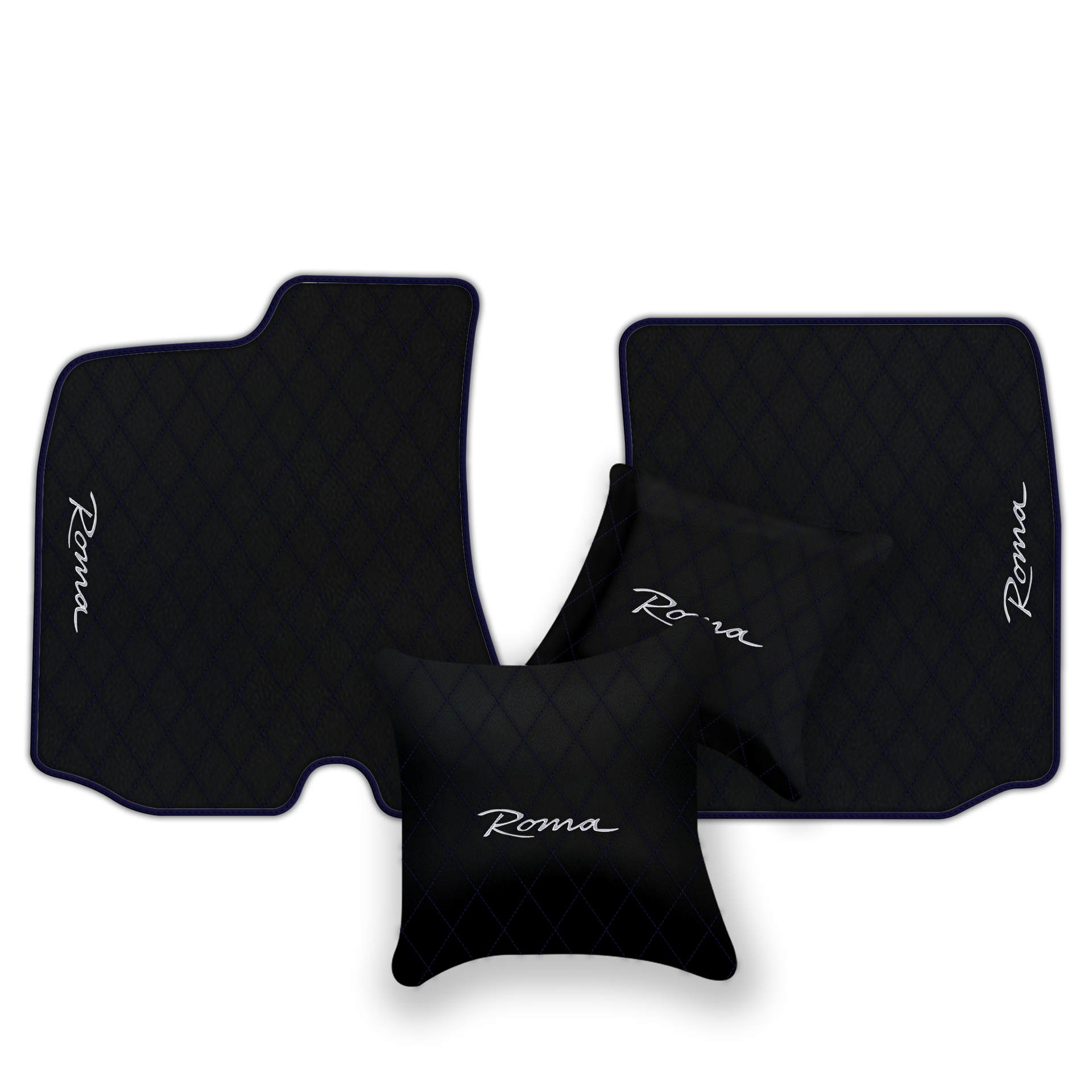 Premium Black Leather Floor Mats for Ferrari Portofino (2018-2023)