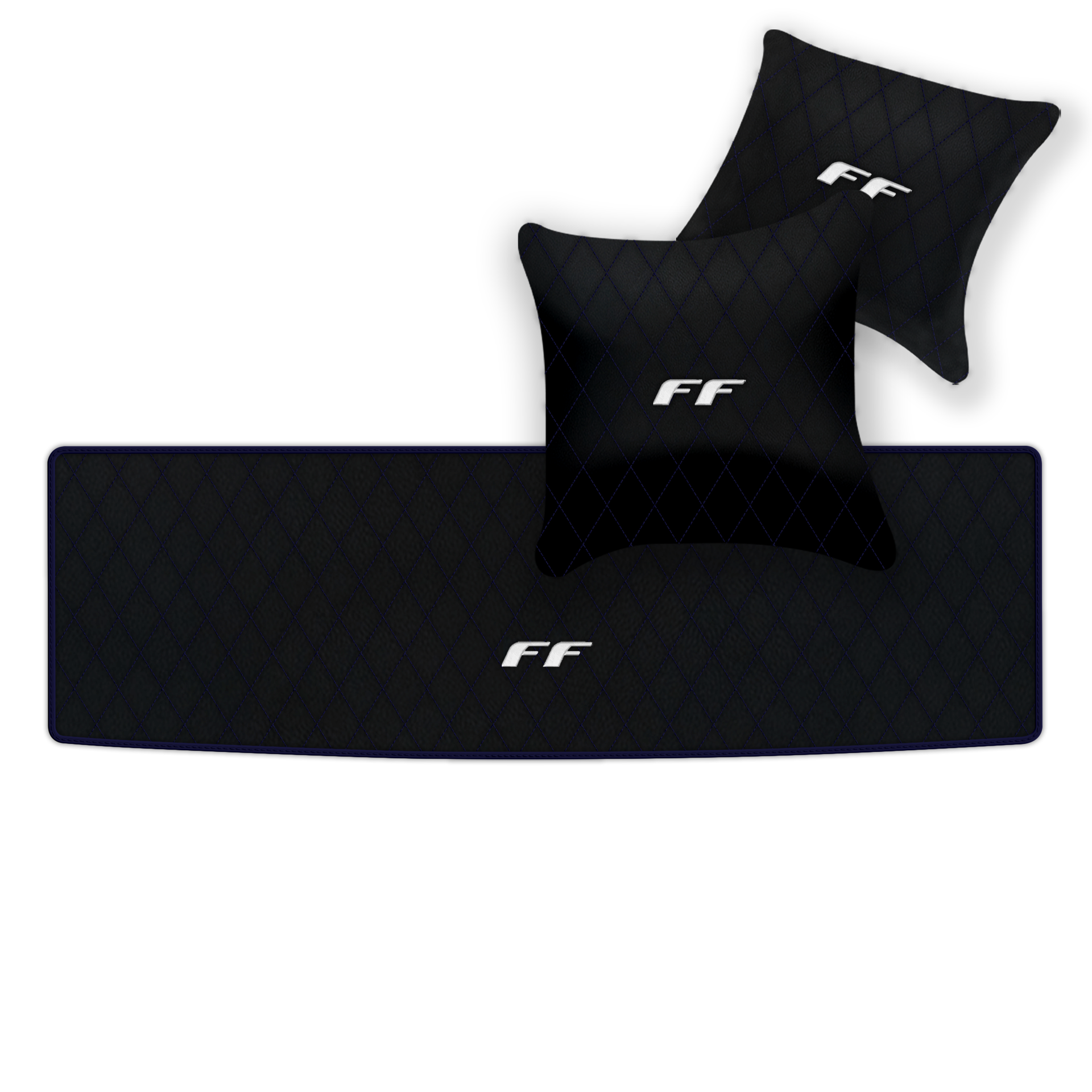 Luxury Black Leather Floor Mats for Ferrari Roma (2021-2024)