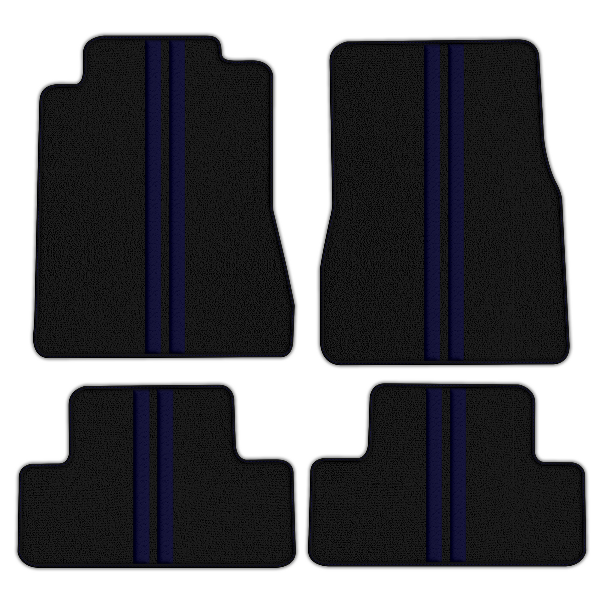 Black Floor Mats with Leather Line for Ford Mustang V FL (2011-2014) - Various Colors
