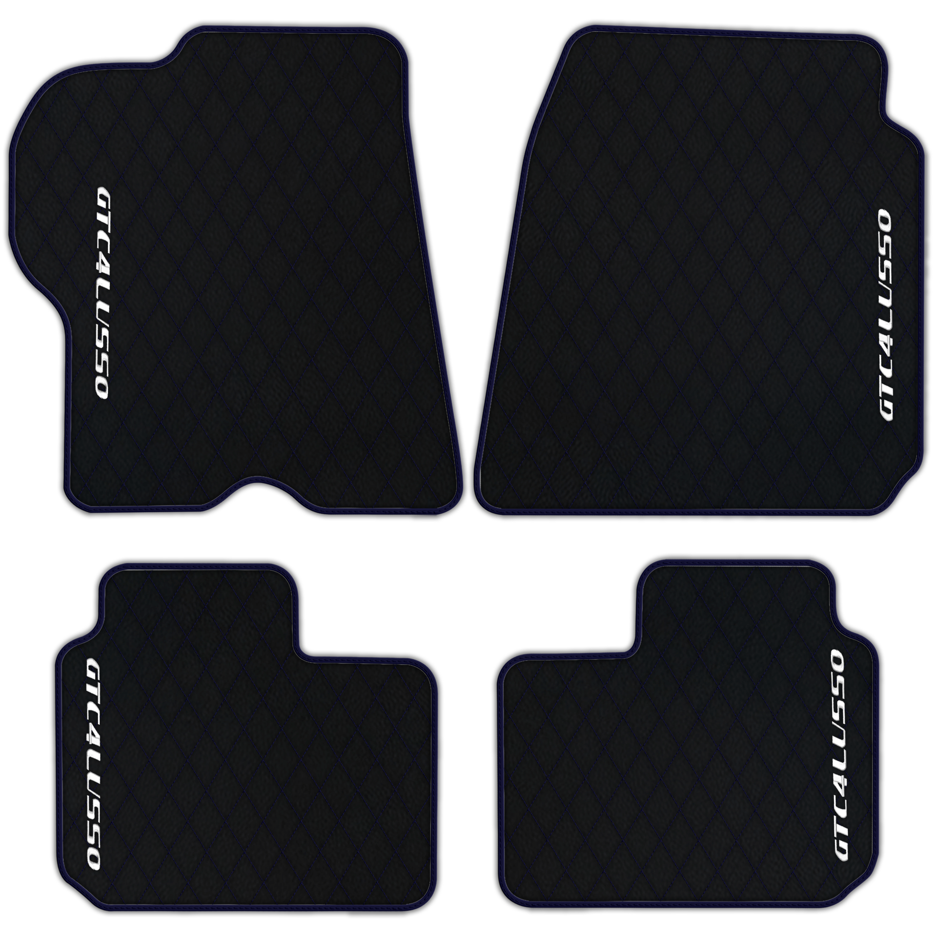 Luxury Black Leather Floor Mats for Ferrari Roma (2021-2024)
