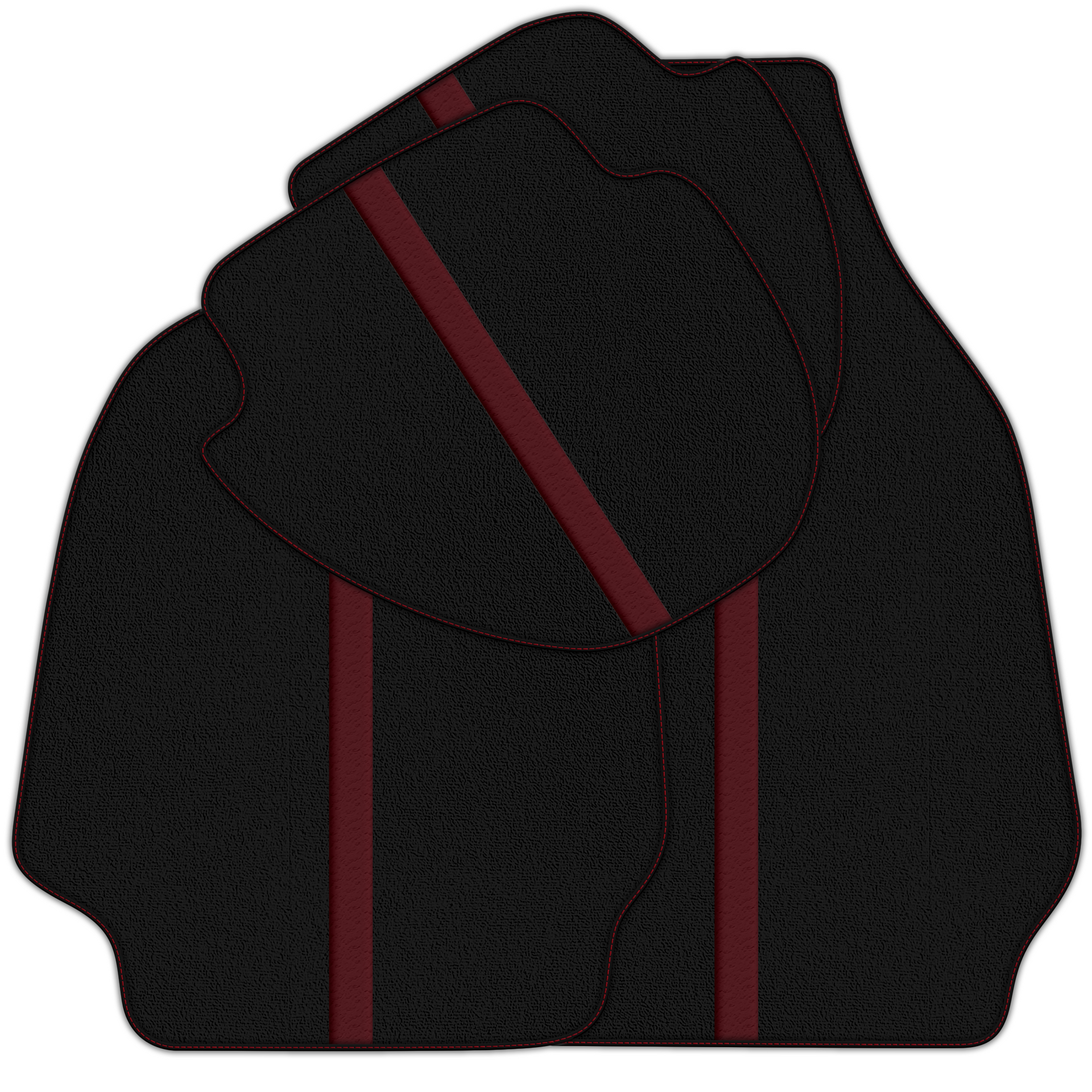 Black Floor Mats with Leather Line for Porsche Classic 911 (1963-1989) - Various Colors