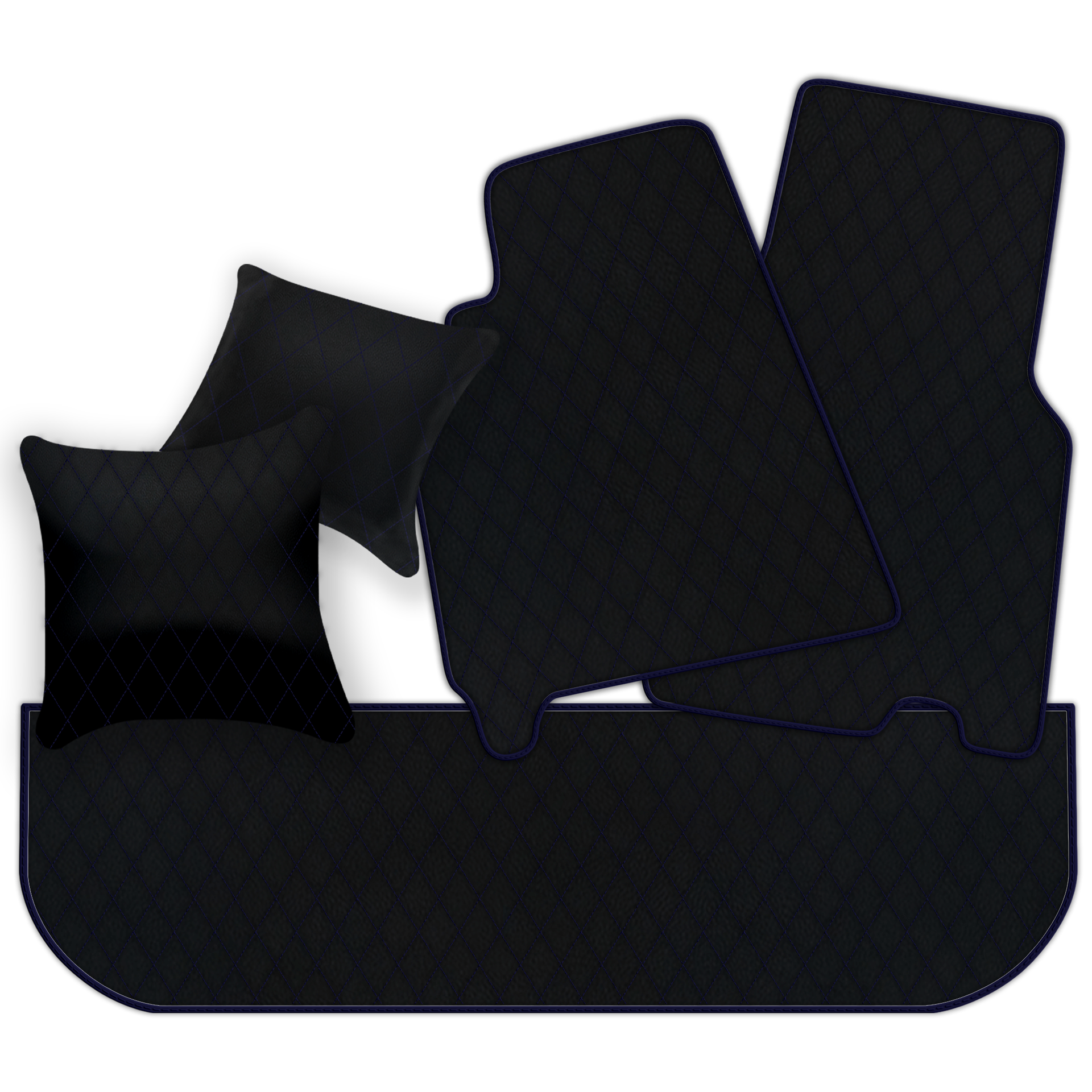 Customizable Leather Floor Mats with Double Diamond Pattern for Ferrari 550 Maranello (1996-2002) - AutoWin