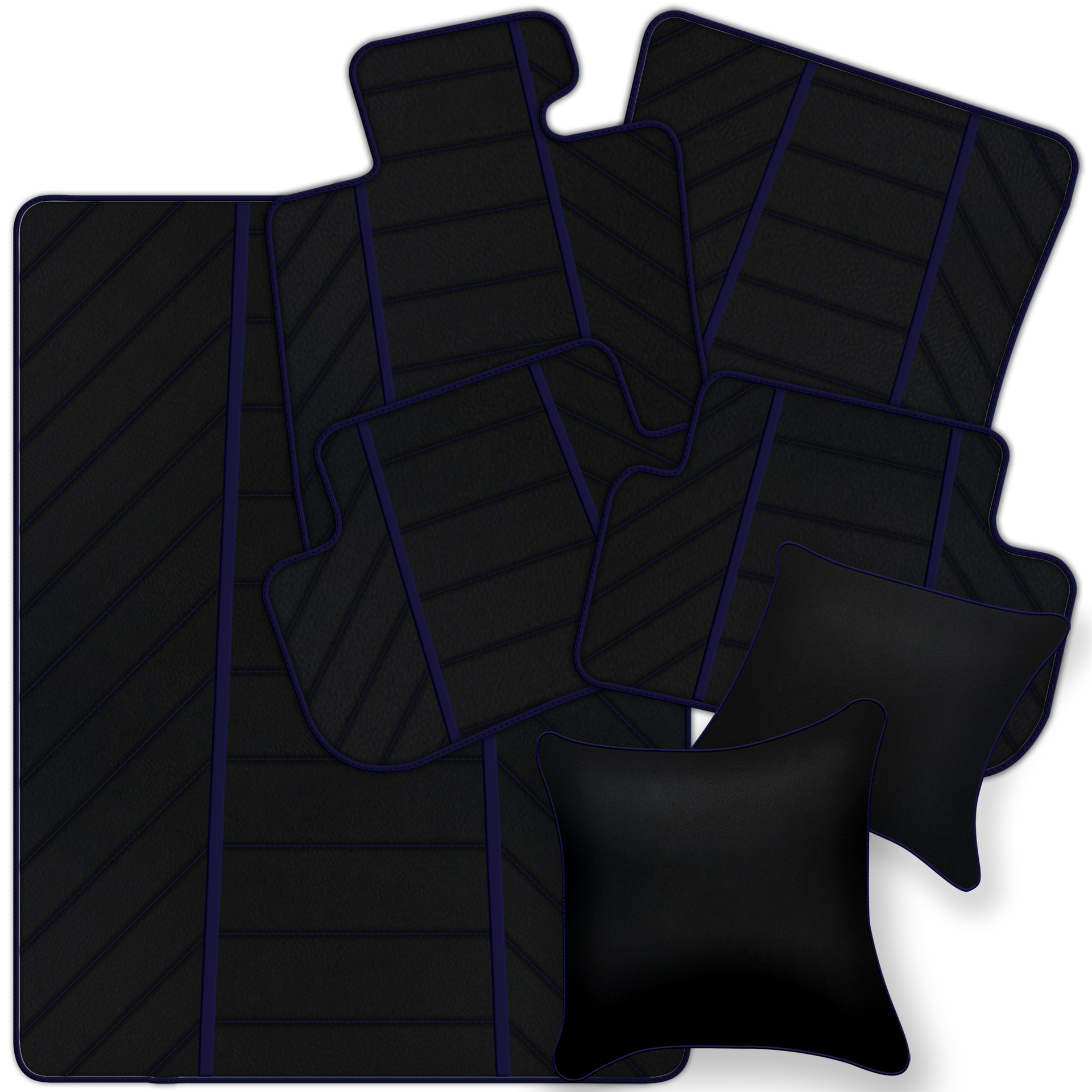 Premium Black Leather Floor Mats for Ferrari California | Full Set