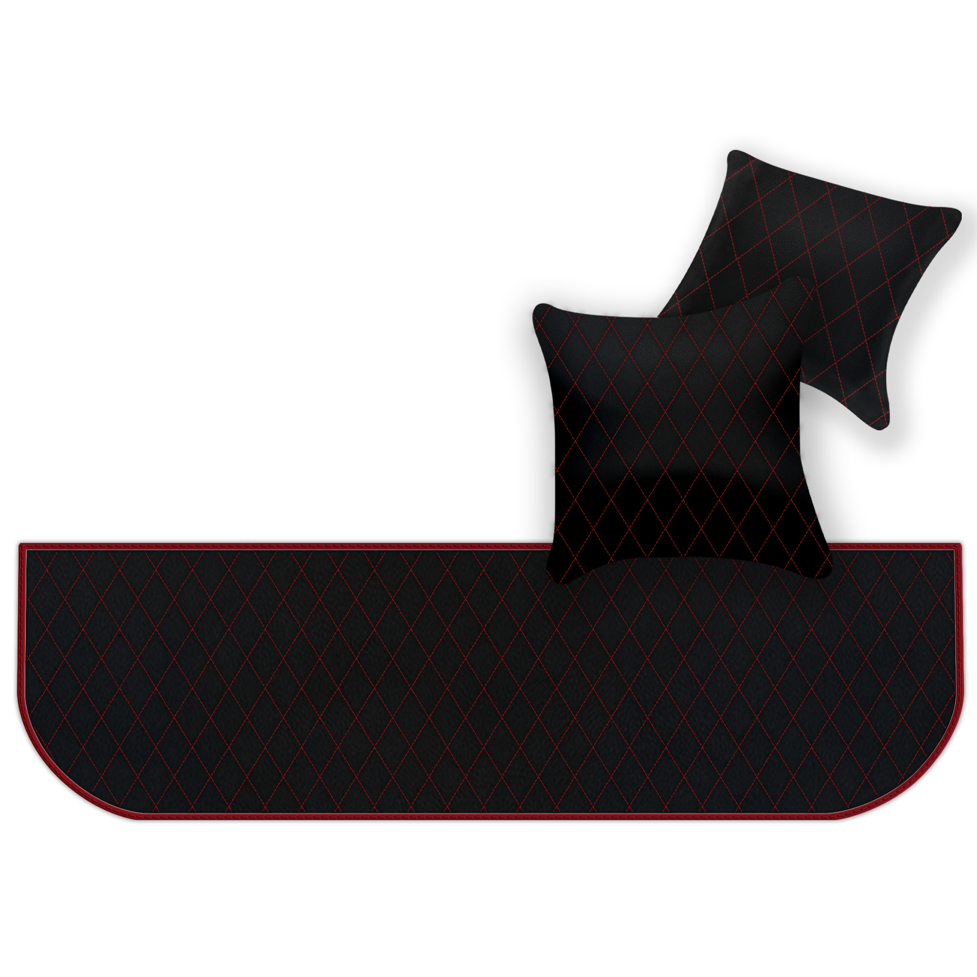 Customizable Leather Floor Mats with Double Diamond Pattern for Ferrari 550 Maranello (1996-2002) - AutoWin