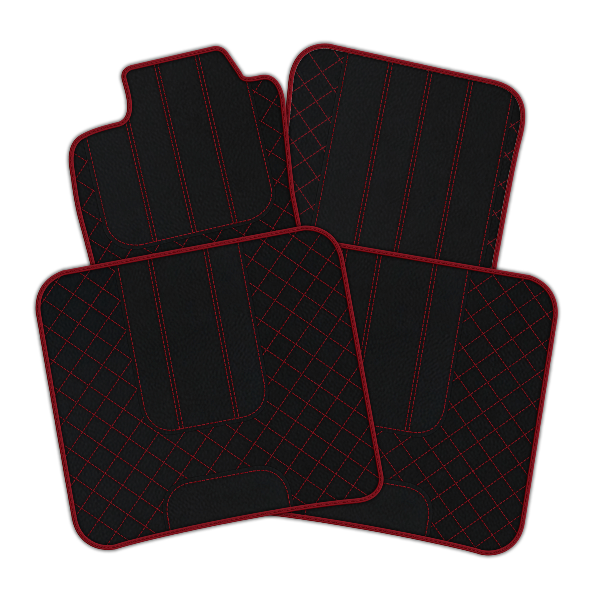 Customizable Leather Floor Mats with Double Diamond Pattern for Bentley Flying Spur (2019-2023) - AutoWin