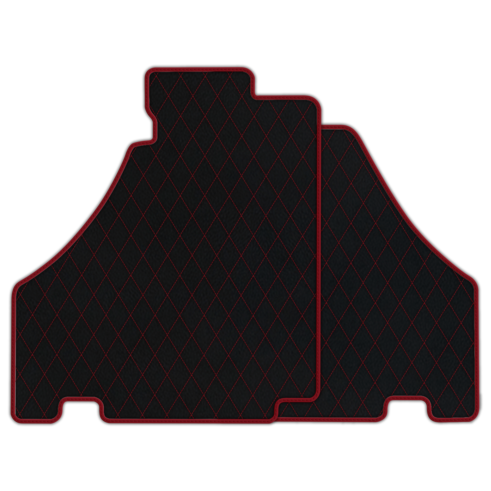 Black Floor Mats For Ferrari 360 Modena 1999-2005 With Red Alcantara Leather - AutoWin
