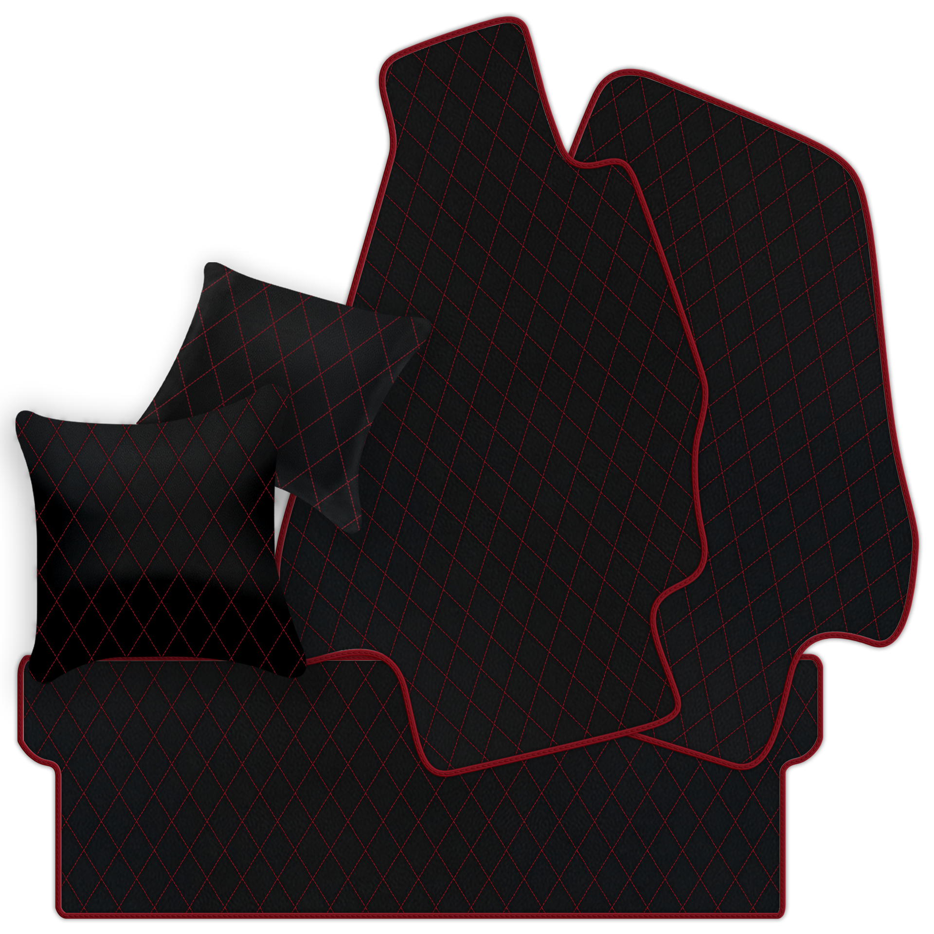 Premium Black Leather Floor Mats for Ferrari Testarossa (1984-1996)