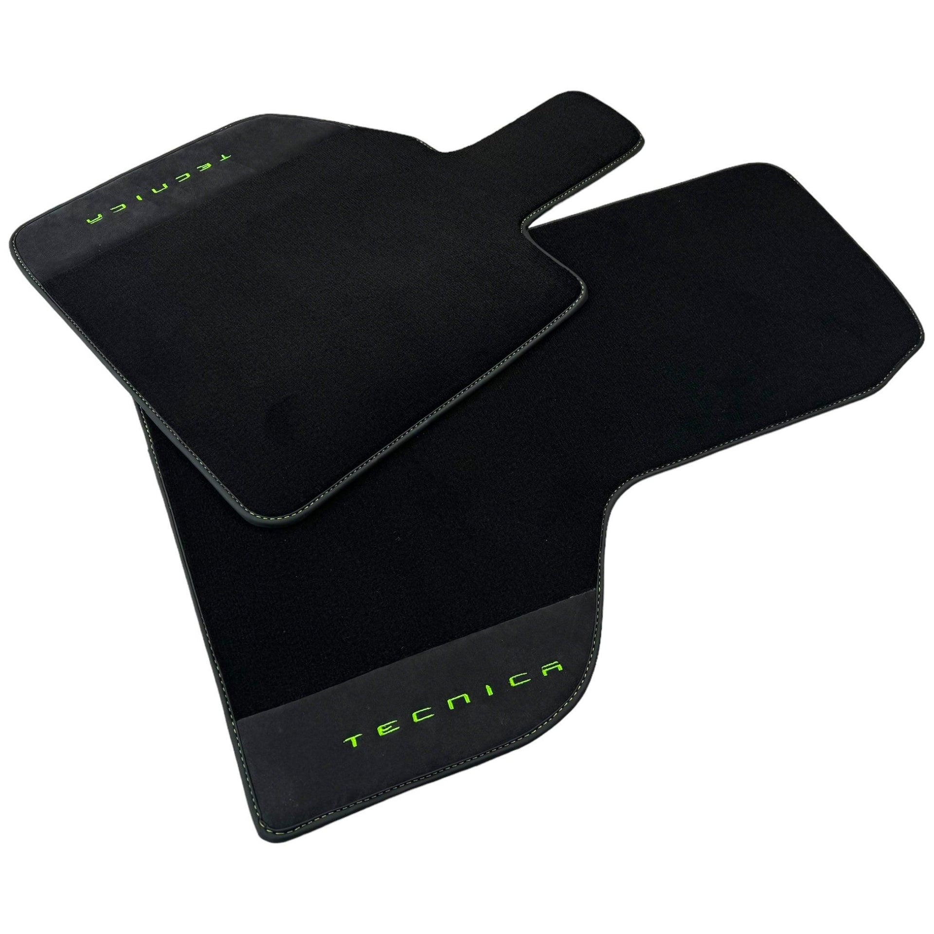 Black Floor Mats for Lamborghini Huracan Tecnica with Alcantara Leather - AutoWin