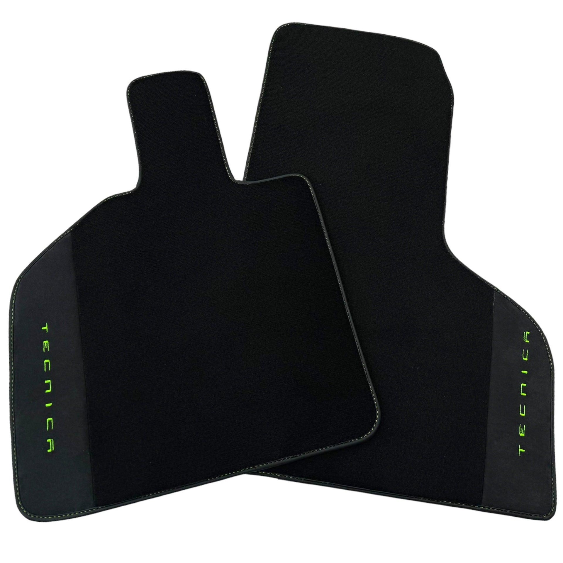 Black Floor Mats for Lamborghini Huracan Tecnica with Alcantara Leather - AutoWin