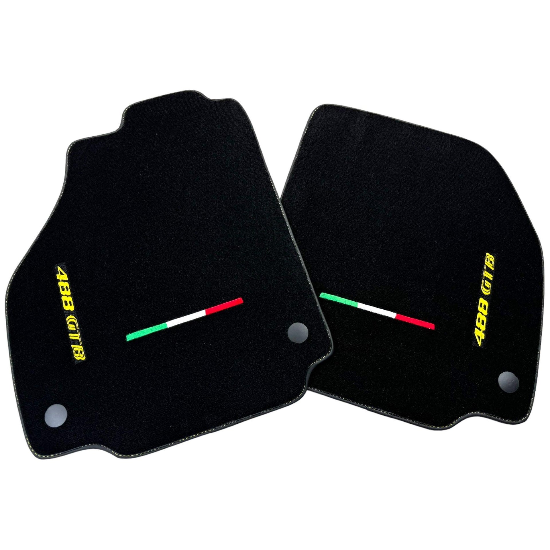 Floor Mats for Ferrari 488 GTB (2015-2022) Italian Edition | Black Trim - AutoWin