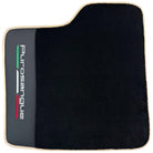 Black Floor Mats for Ferrari Purosangue with Leather and Beige Trim | Italian Edition - AutoWin
