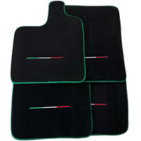 Black Floor Mats for Ferrari Purosangue with Green Trim | Italian Edition - AutoWin