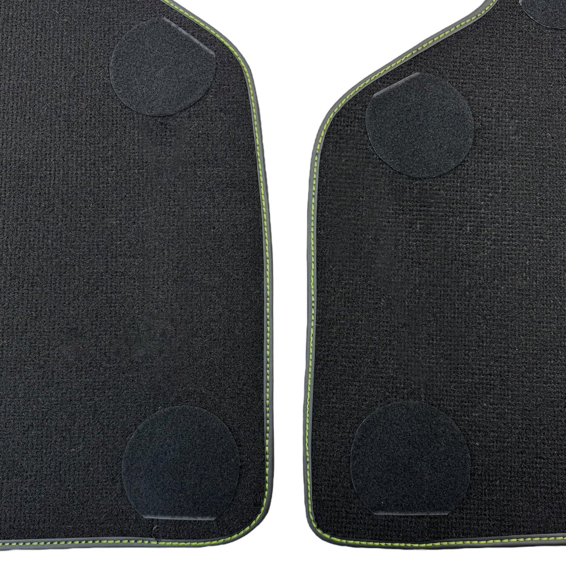 Black Floor Mats for Lamborghini Huracan Tecnica with Alcantara Leather | Green Edition - AutoWin