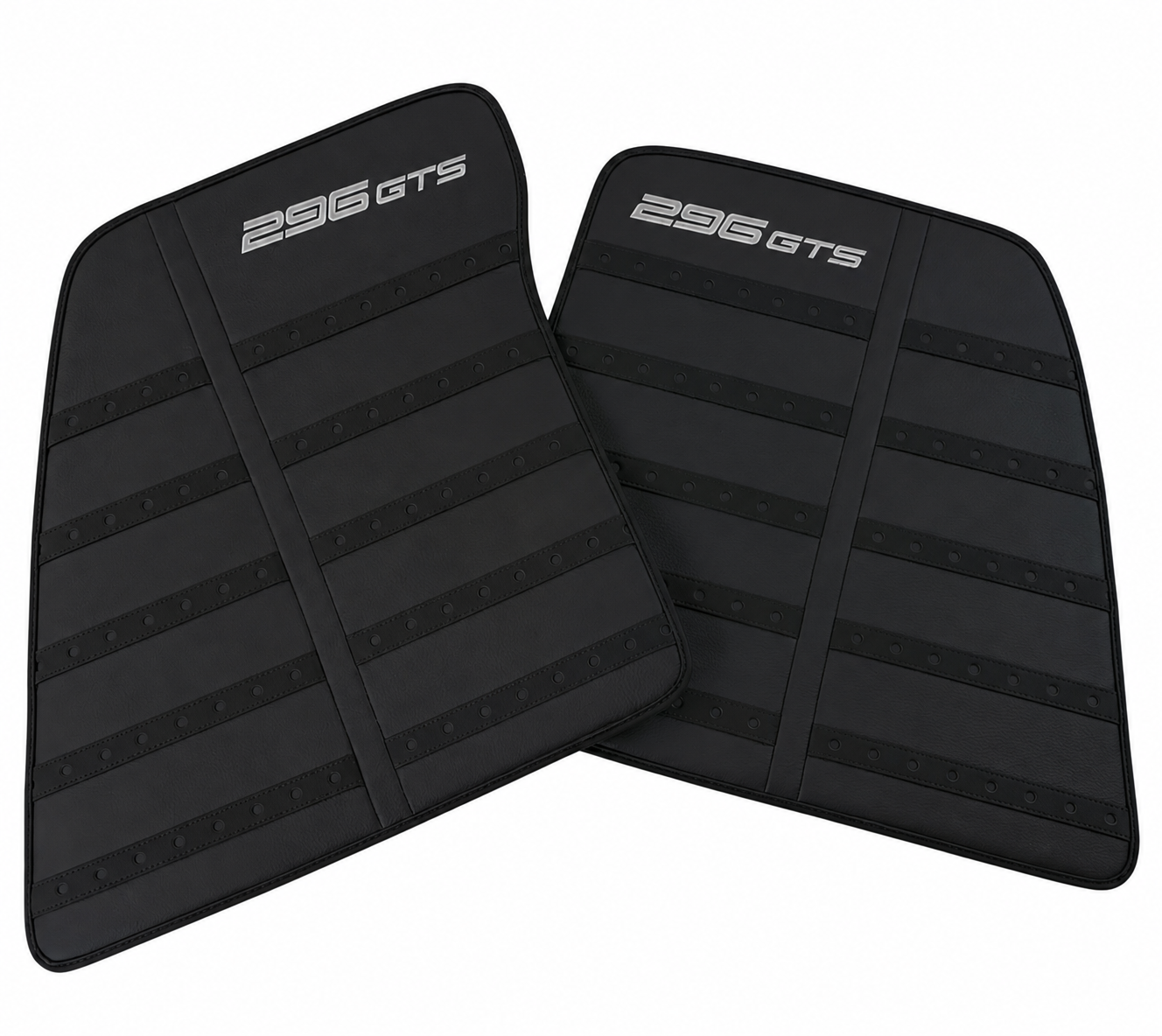 Leather Floor Mats with Daytona Design for Ferrari 296 GTS (2022-2025) - Silver Logo