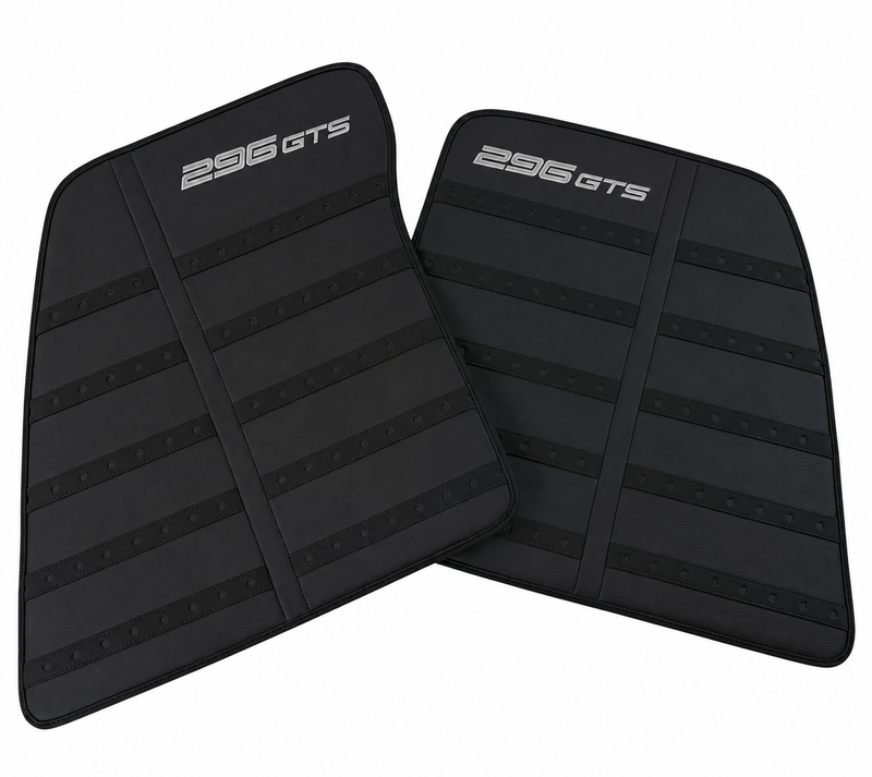 Leather Floor Mats with Daytona Design for Ferrari 296 GTS (2022-2025) - Silver Logo
