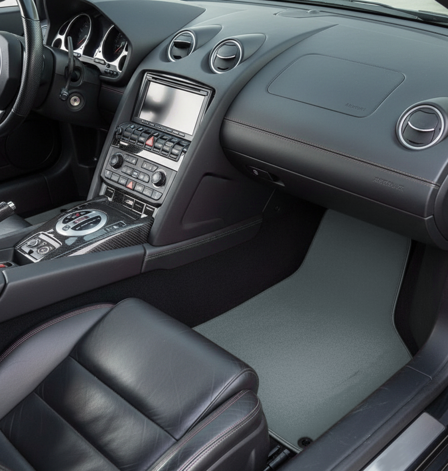 Wykładziny samochodowe na miarę dla Lamborghini Gallardo w kolorze szarym