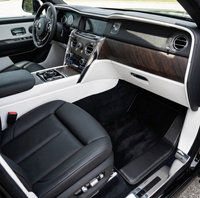 Custom Black Floor Mats for Rolls Royce Cullinan with Carbon Fiber Leather