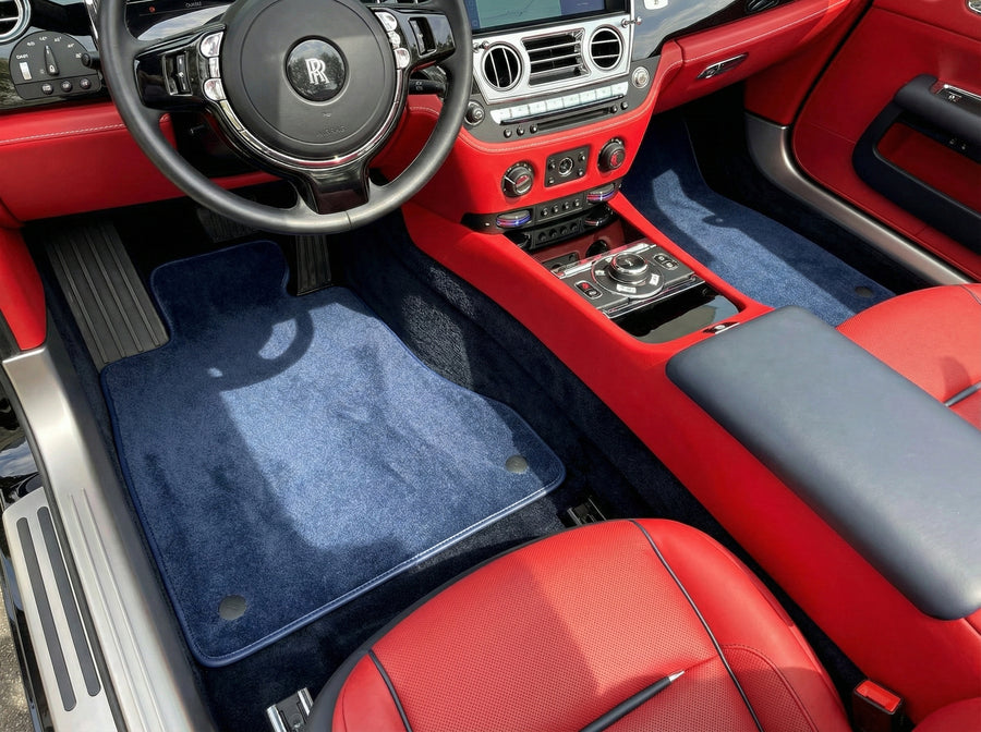 Dywaniki samochodowe dla Rolls Royce Dawn Rr6 2016-2023 ciemnoniebieskie