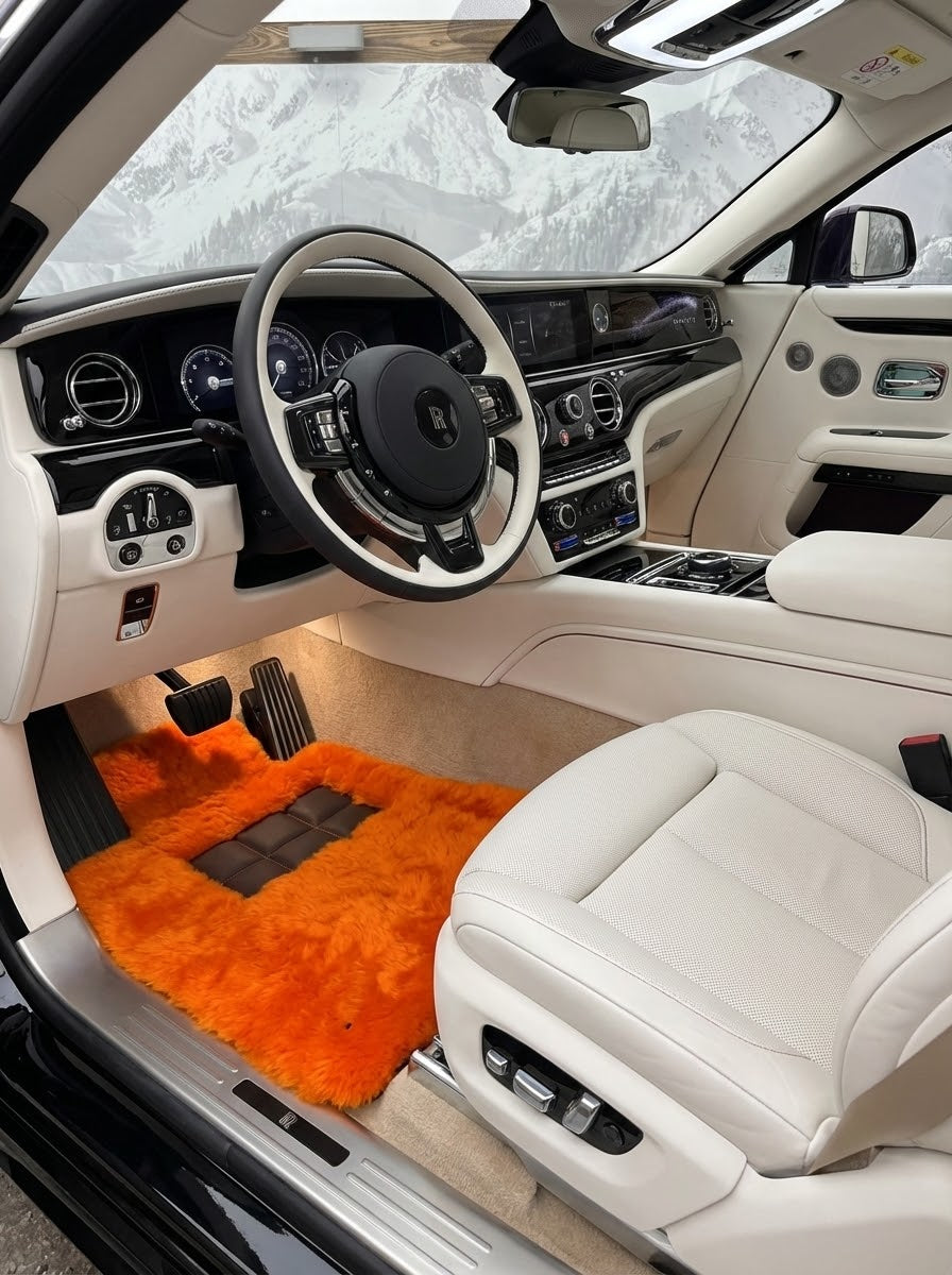 Pomarańczowe Dywaniki welurowe samochodowe dla Rolls Royce Spectre (2023-2024) Er56 Design Brand