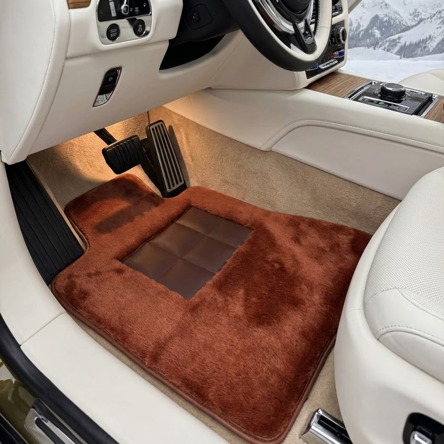 Dywaniki welurowe samochodowe w kolorze imbirowym dla Rolls-Royce Spectre (2023-2024)