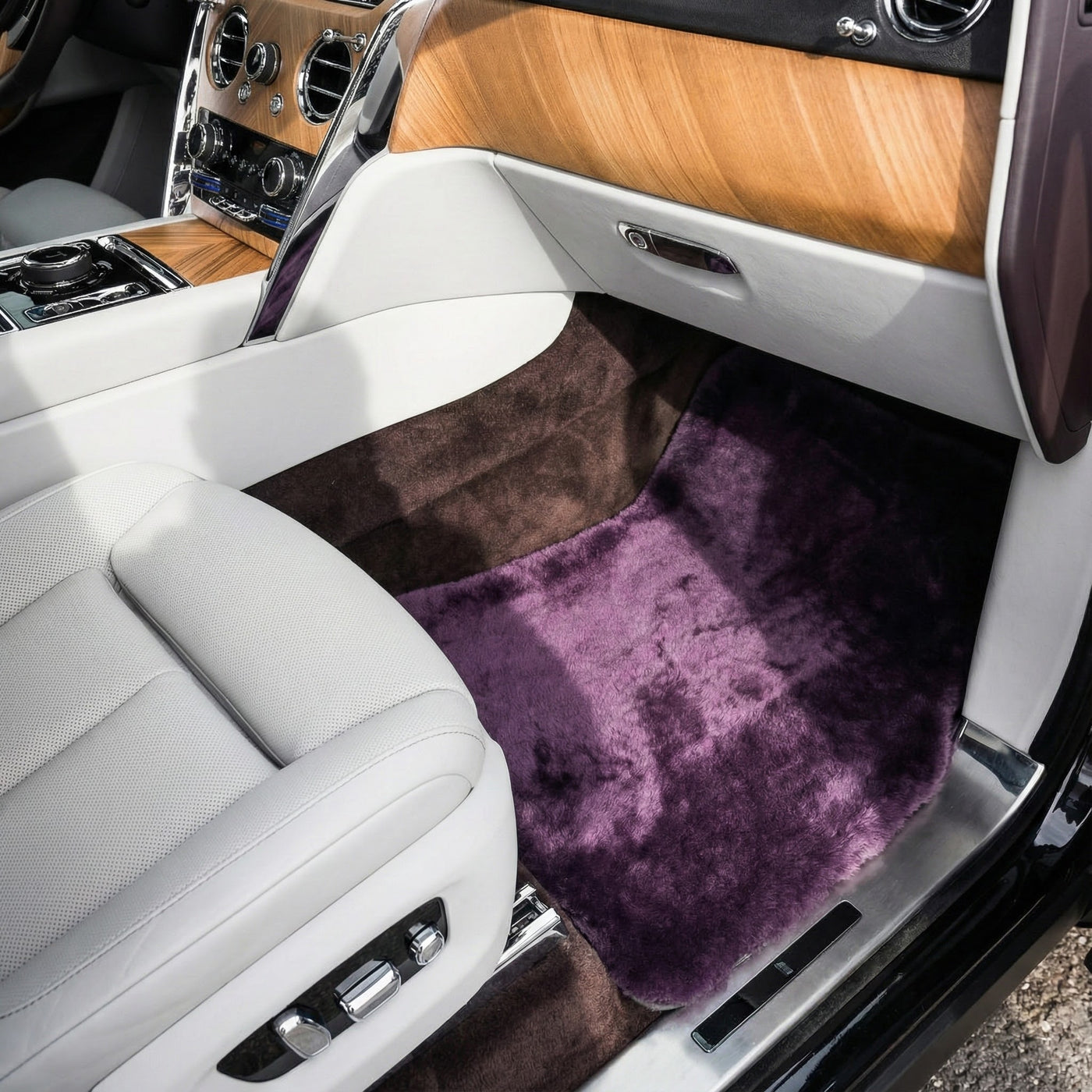 Purple Sheepskin Floor Mats for Rolls-Royce Cullinan (2018-2025)